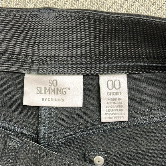 Chico's Ponte knit So Slimming Jeggings Black Solid Stretch Pants, Size 2 short - Picture 9 of 14
